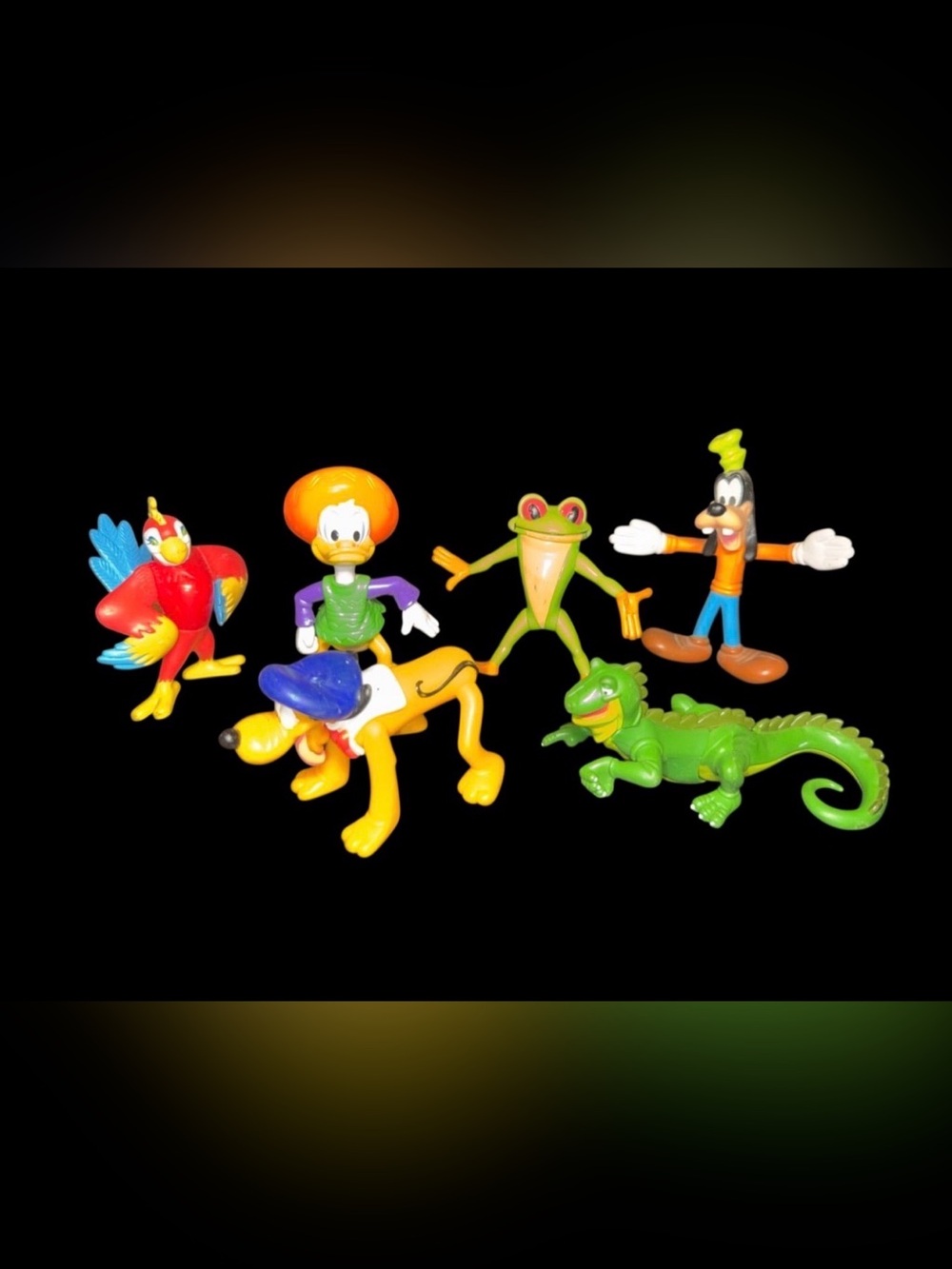 Disney Figures Action Goofy Frog Donald Duck Lot Of 6 Vintage Toys